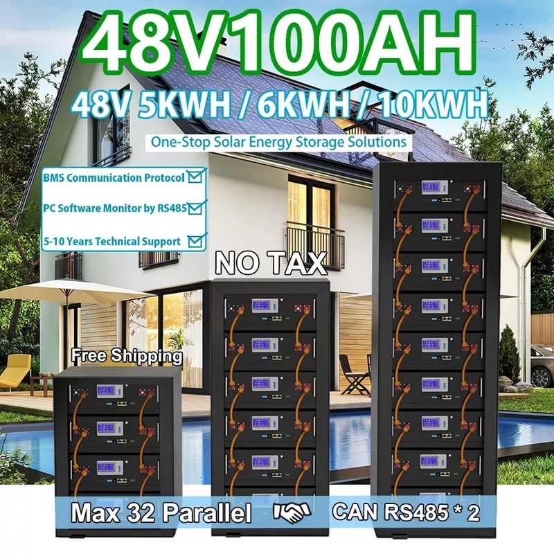 5KW 10KWのSolar Energy貯蔵システムLiFePO4リチウム イオン隣酸塩電池のパック12V 48V 100Ah