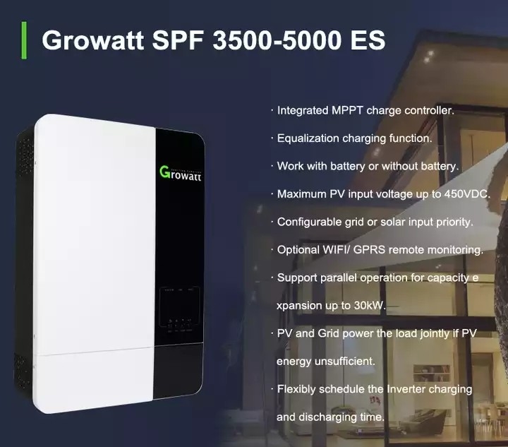 格子モノクリスタル ケイ素3500w 5000wを離れた5000ES SPF 5000 ES PVの太陽雑種インバーター