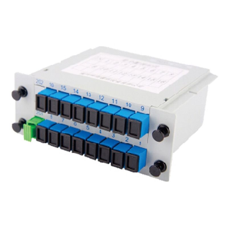 SC/APCの繊維光学PLCのディバイダー1x16 DIN 1X16-PLCの単一モードの長さはカスタマイズした