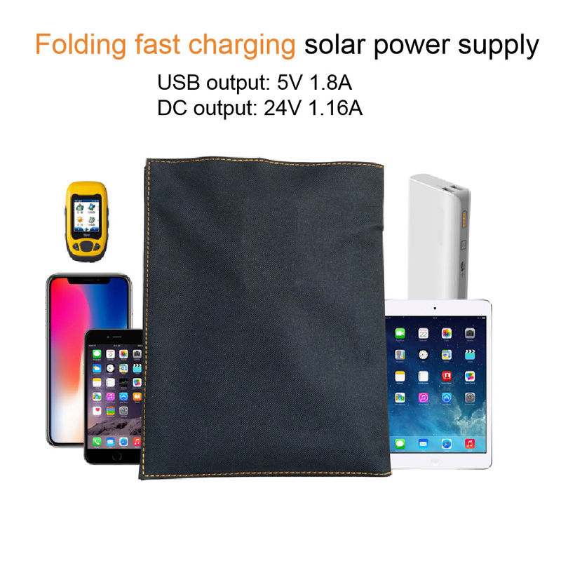 キャンプ28W 24Wの小さい携帯用防水折りたたみの太陽電池パネル5V屋外充満