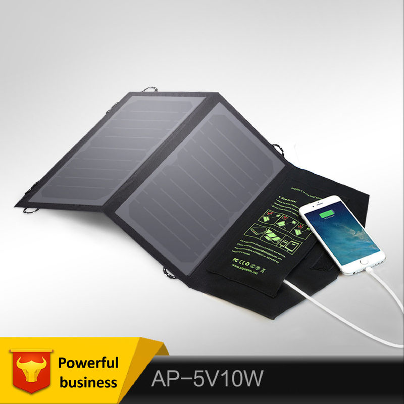 屋外の折る太陽PVのパネルの携帯電話の充電器携帯用5V 10W 300g