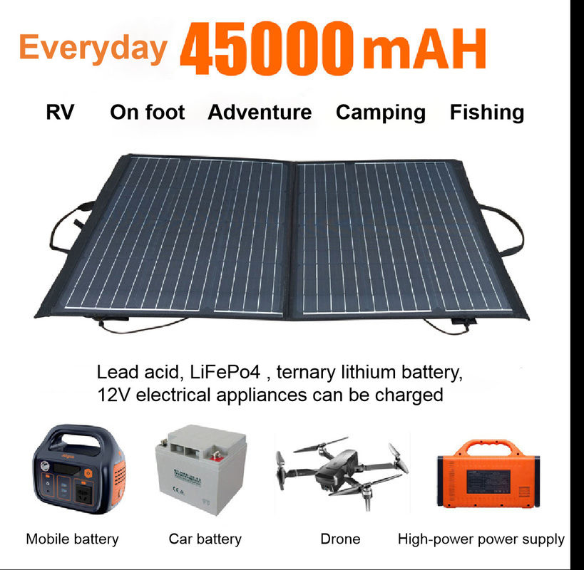 防水太陽PVのパネルの充電器二重100w 5V 2.1A USBのポータブル2の折りたたみ