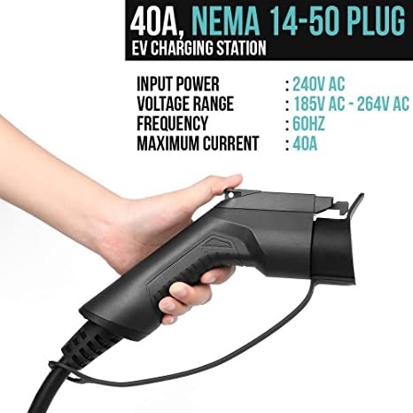 240V 9.6kW 40プラグが付いているAmpのレベル2のポータブルEVの充電器の場所