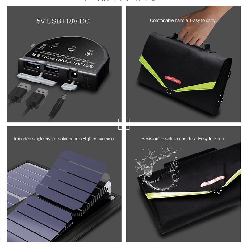 70W Solar Energyシステム折り畳み式の太陽電池パネルの充電器5V USBのパラレル ポートの多用性があるノート